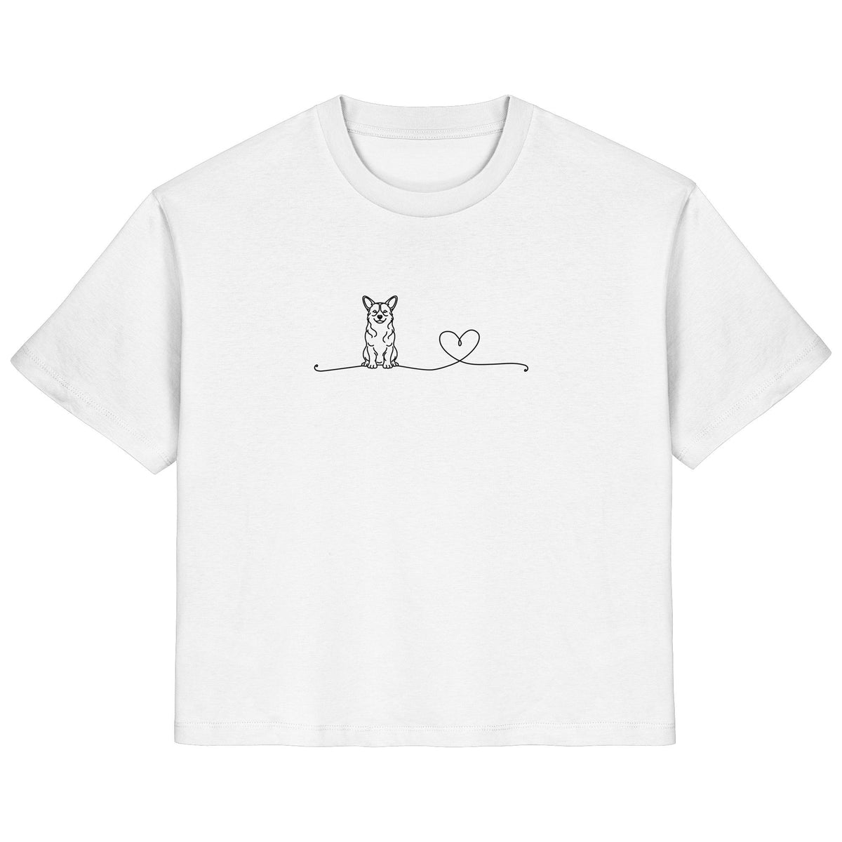 Line Art - Corgi mit Herz - Ladies Organic Shirt