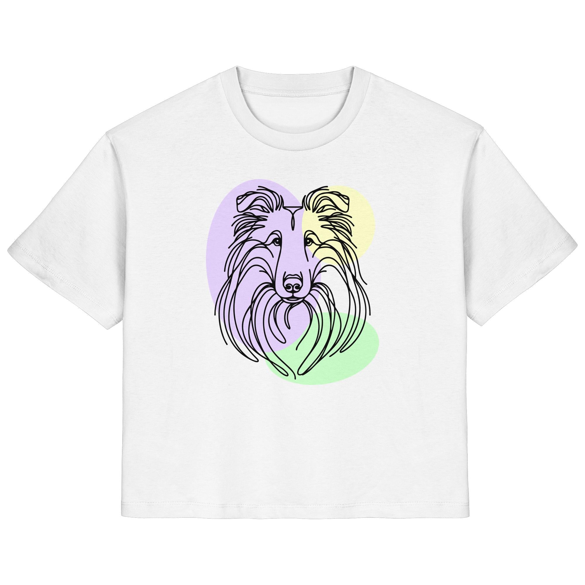 Line Art - Süßer Collie - Ladies Organic Shirt