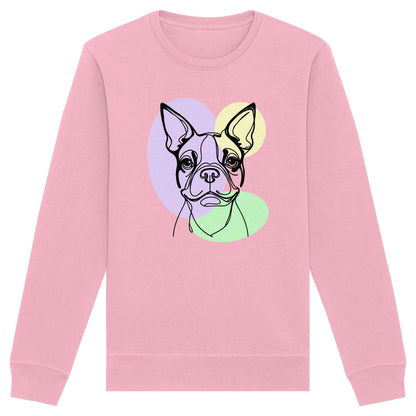 Line Art - Süßer Boston Terrier - Organic Basic Unisex Sweatshirt