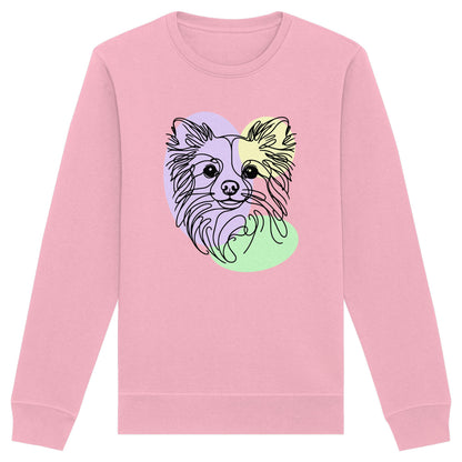 Line Art - Süßer Chihuahua (Langhaar) - Organic Basic Unisex Sweatshirt