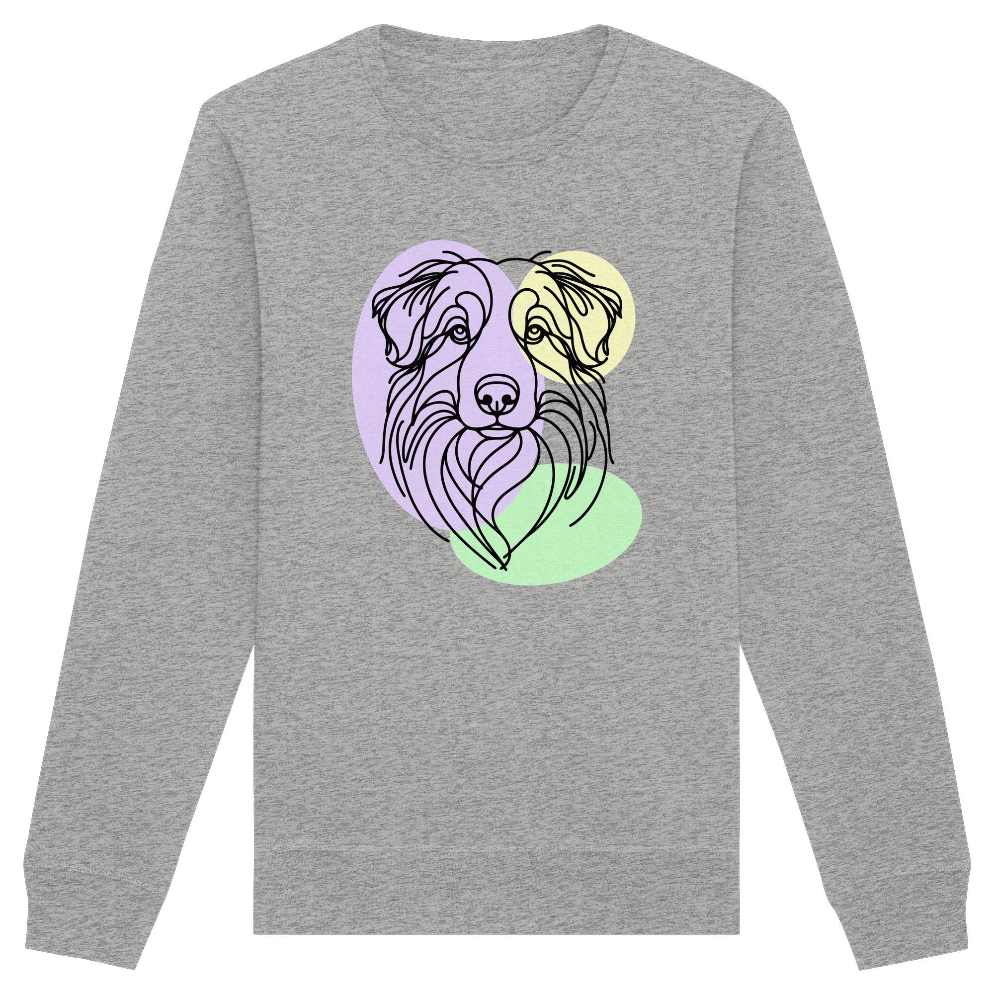 Line Art - Süßer Australian Shepherd - Organic Basic Unisex Sweatshirt