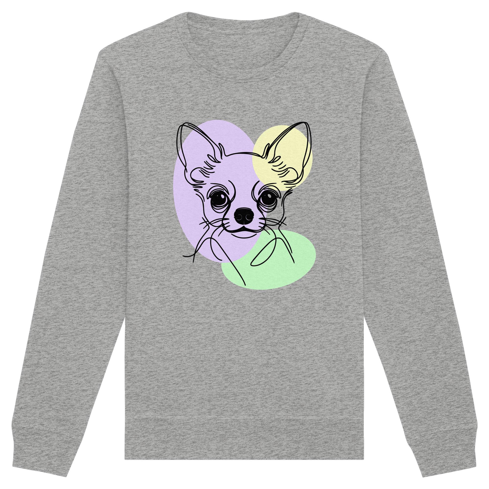 Line Art - Süßer Chihuahua (Kurzhaar) - Organic Basic Unisex Sweatshirt