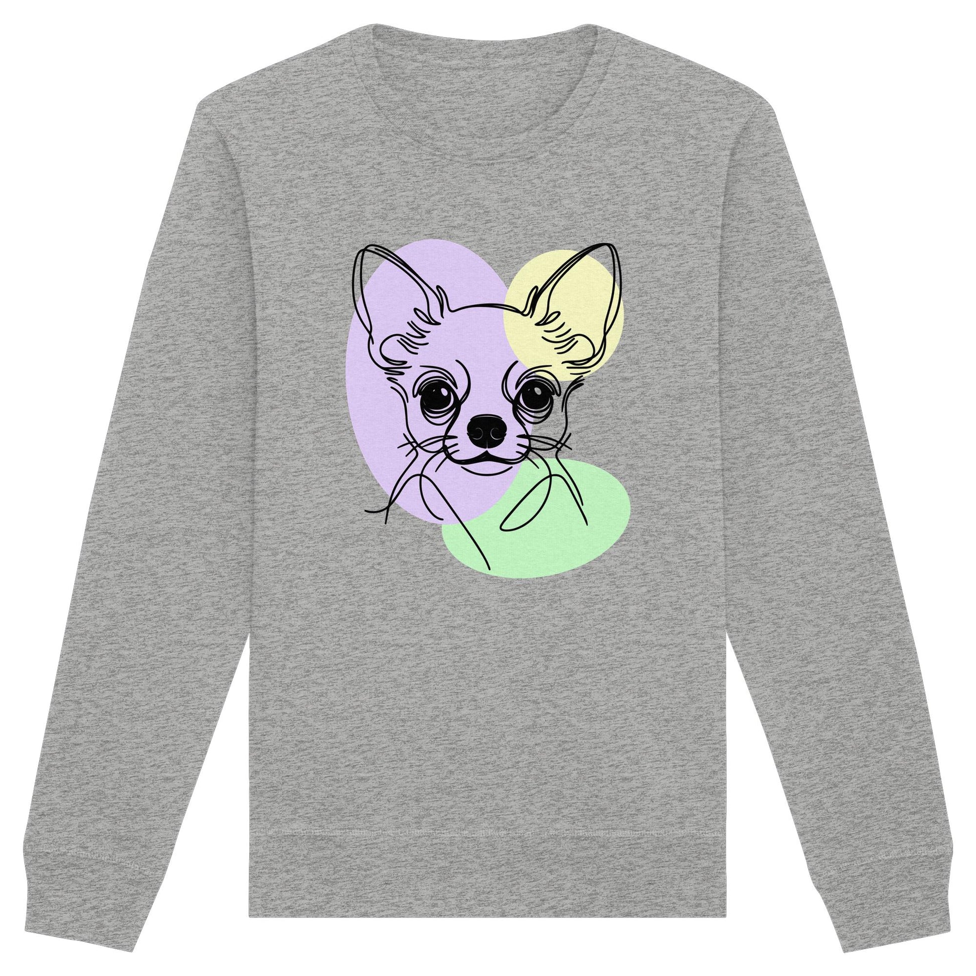 Line Art - Süßer Chihuahua (Kurzhaar) - Organic Basic Unisex Sweatshirt
