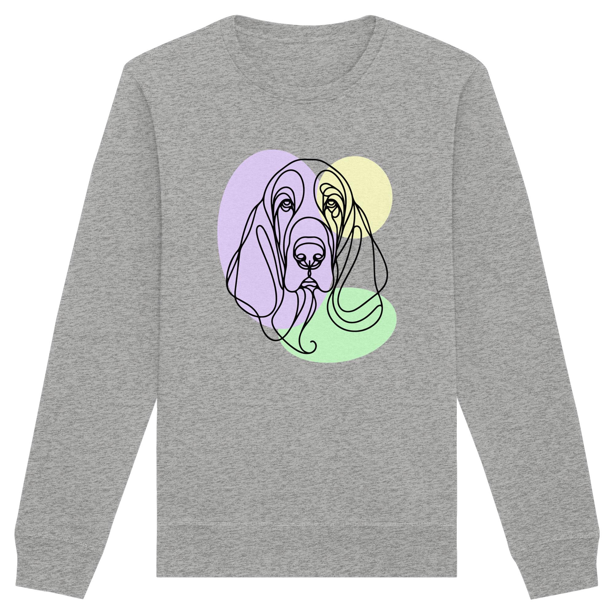 Line Art - Süßer Basset Hound - Organic Basic Unisex Sweatshirt