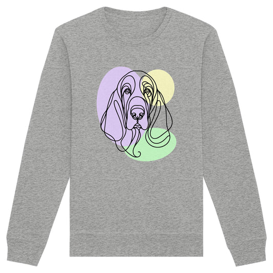 Line Art - Süßer Basset Hound - Organic Basic Unisex Sweatshirt