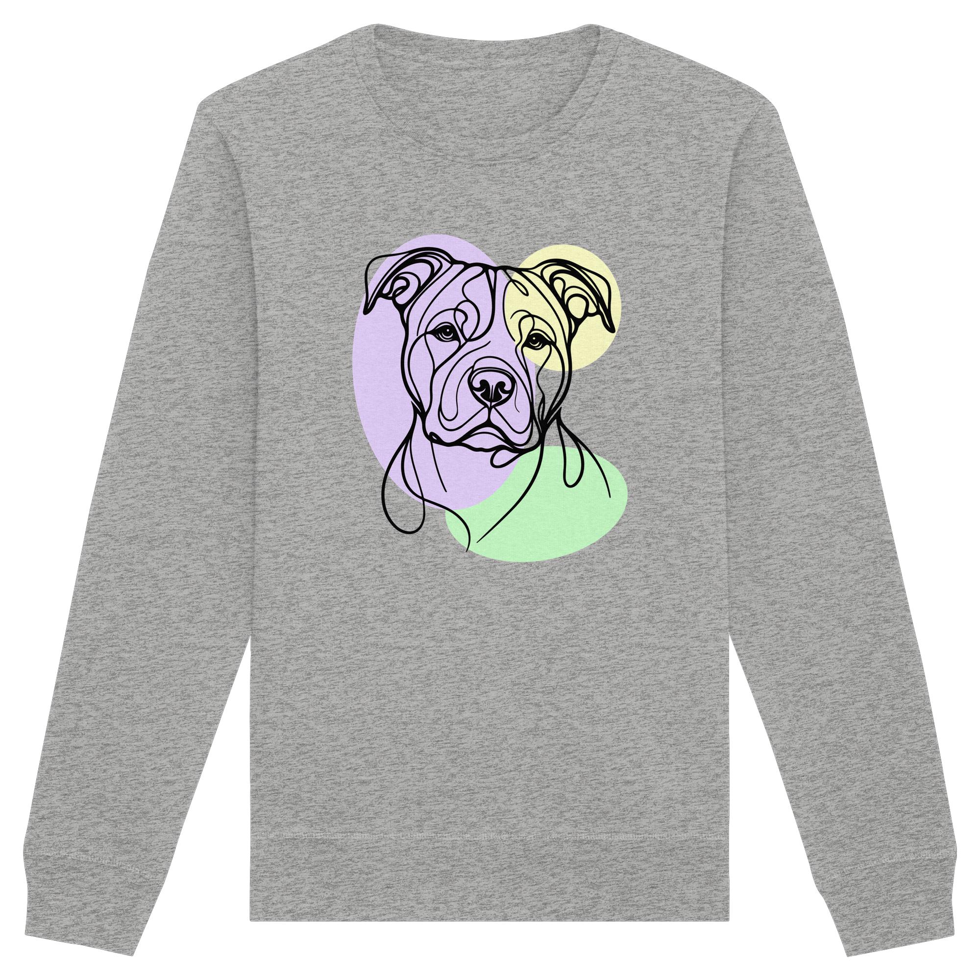 Line Art - Süßer American Staffordshire Terrier - Organic Basic Unisex Sweatshirt