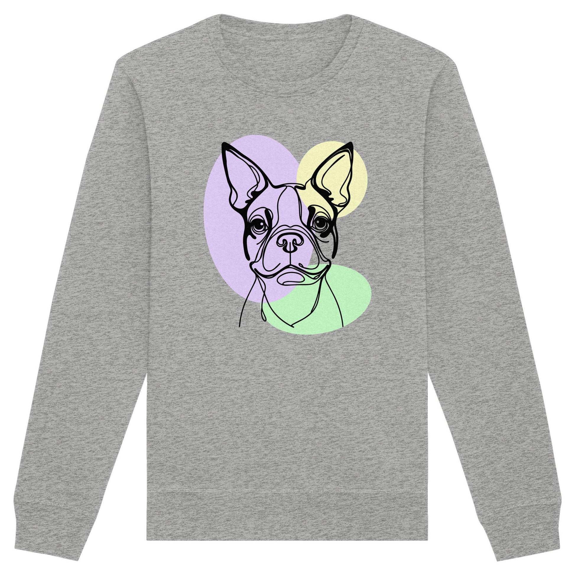 Line Art - Süßer Boston Terrier - Organic Basic Unisex Sweatshirt