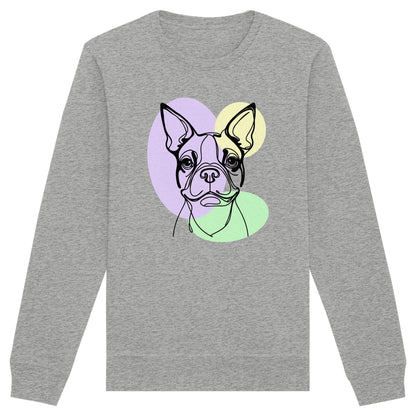 Line Art - Süßer Boston Terrier - Organic Basic Unisex Sweatshirt