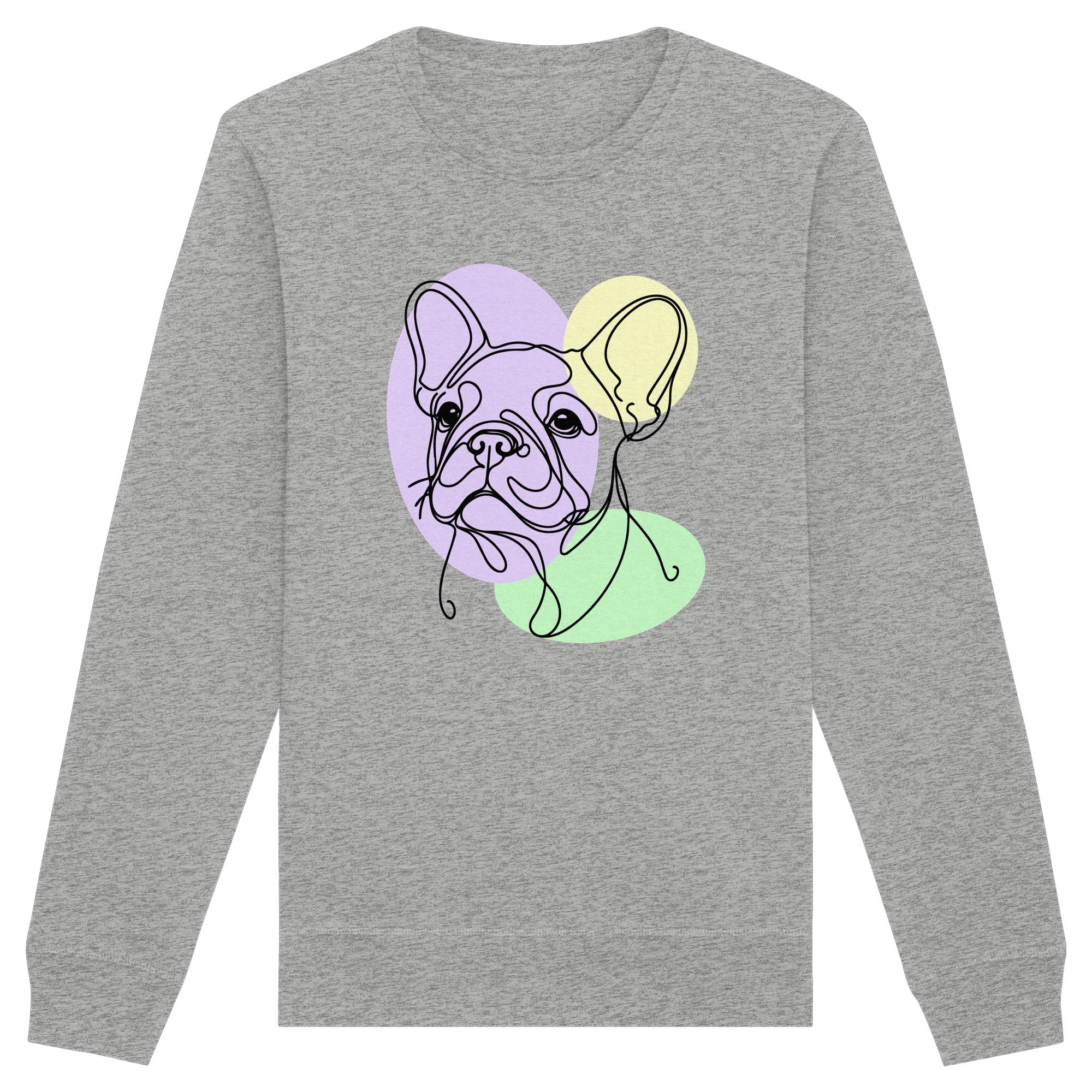 Line Art - Süße Französische Bulldogge - Organic Basic Unisex Sweatshirt