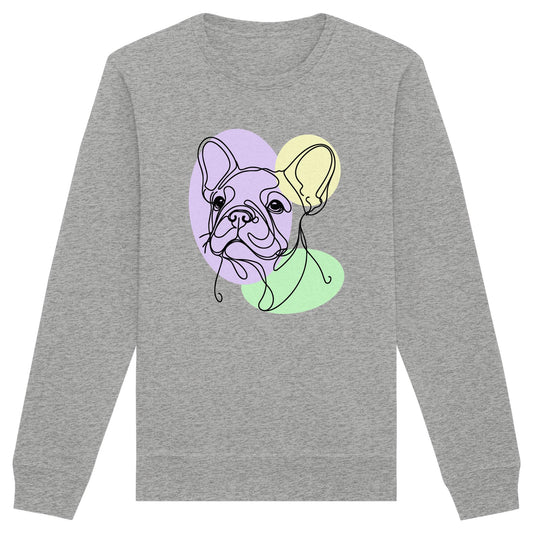 Line Art - Süße Französische Bulldogge - Organic Basic Unisex Sweatshirt