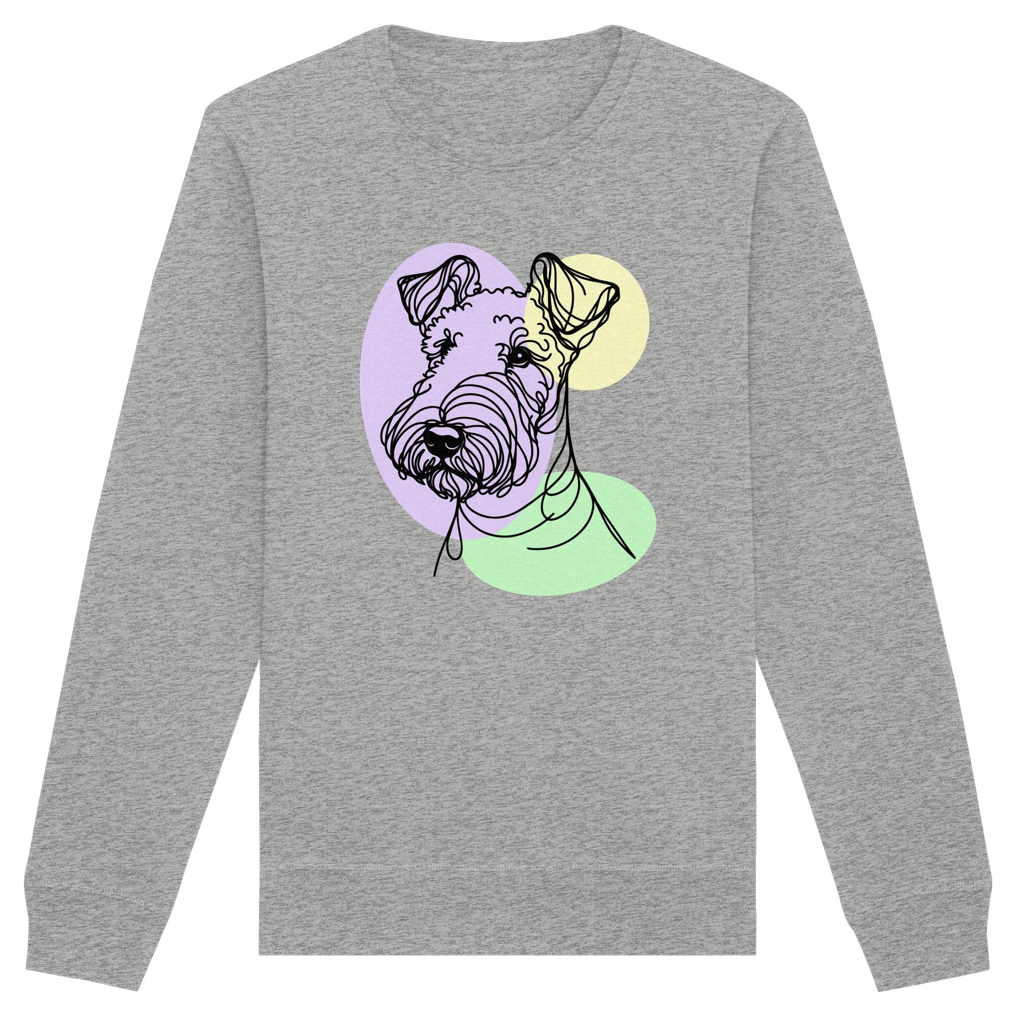 Line Art - Süßer Airedale Terrier - Organic Basic Unisex Sweatshirt