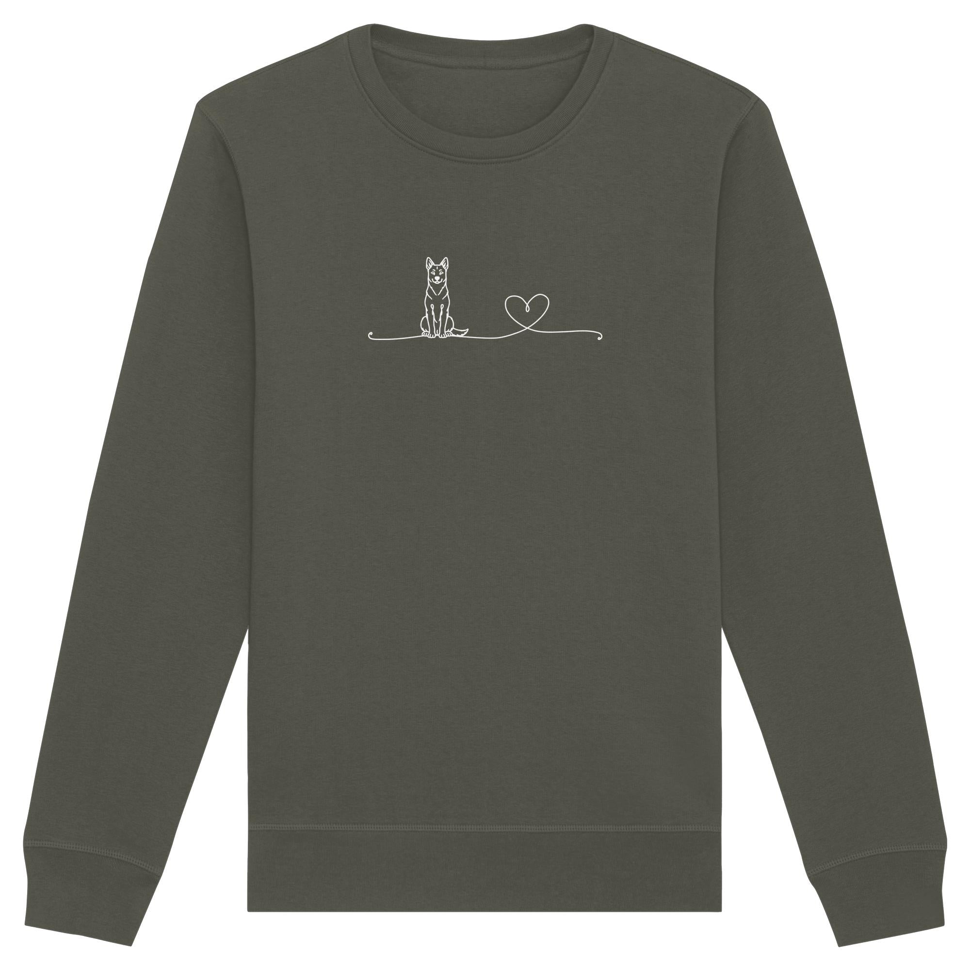 Line Art - Australian Kelpie mit Herz - Organic Basic Unisex Sweatshirt