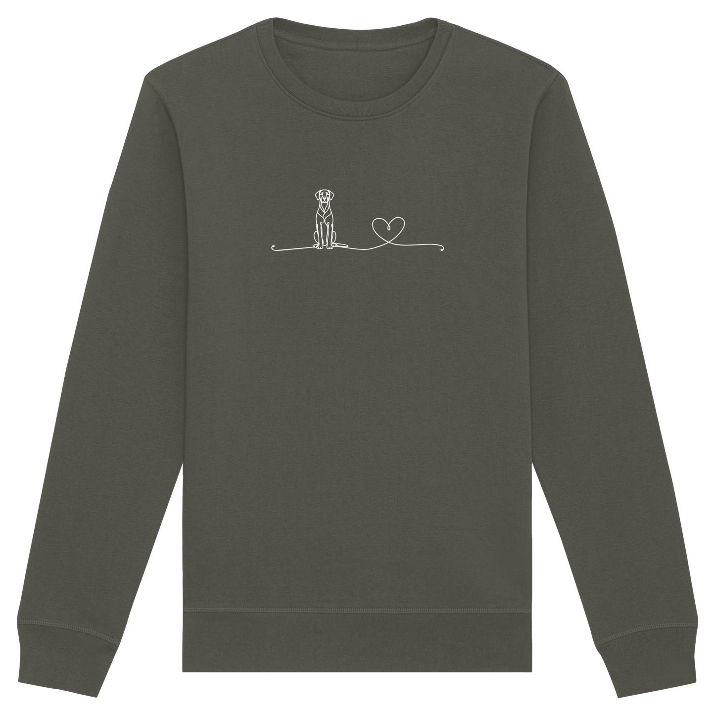 Line Art - Deutsche Dogge mit Herz - Organic Basic Unisex Sweatshirt