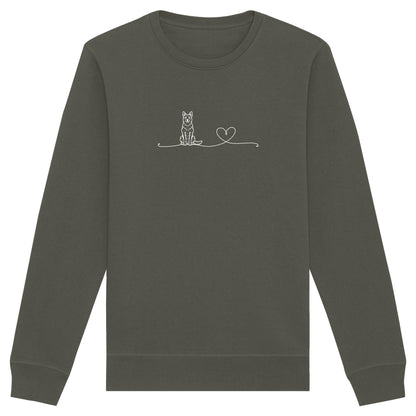 Line Art - Australian Cattle Dog mit Herz - Organic Basic Unisex Sweatshirt