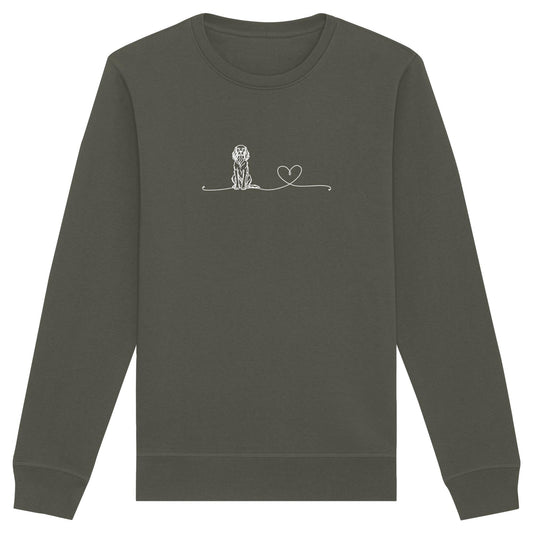 Line Art - Gordon Setter mit Herz - Organic Basic Unisex Sweatshirt