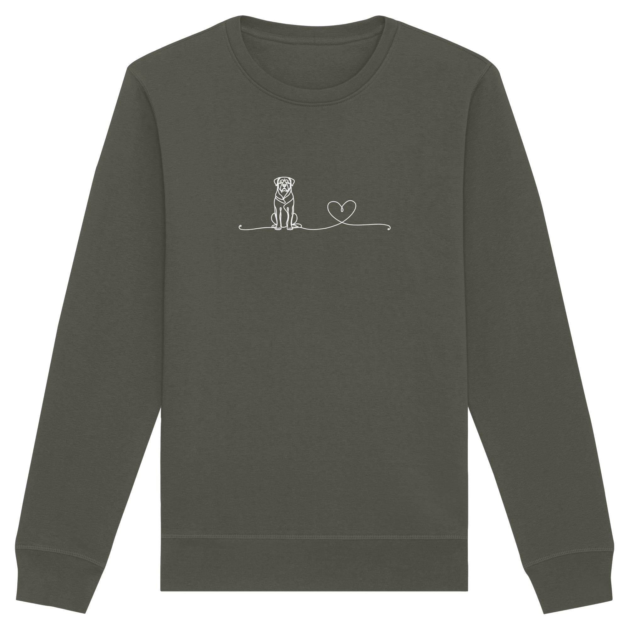 Line Art - Rottweiler mit Herz - Organic Basic Unisex Sweatshirt