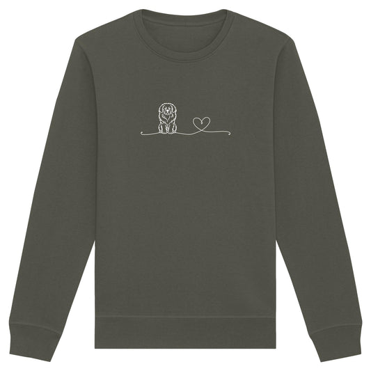Line Art - Tibetdogge mit Herz - Organic Basic Unisex Sweatshirt