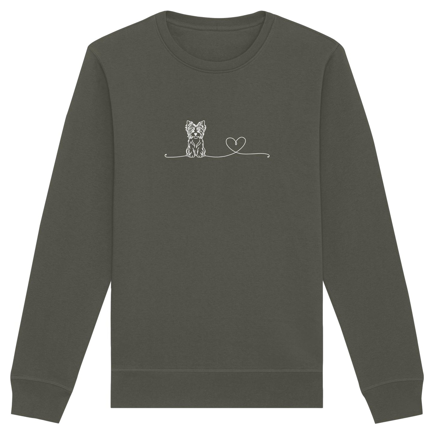 Line Art - Biewer Terrier mit Herz - Organic Basic Unisex Sweatshirt