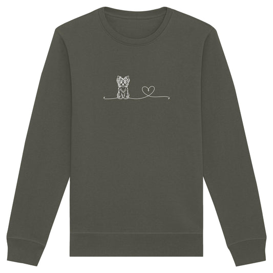 Line Art - Biewer Terrier mit Herz - Organic Basic Unisex Sweatshirt