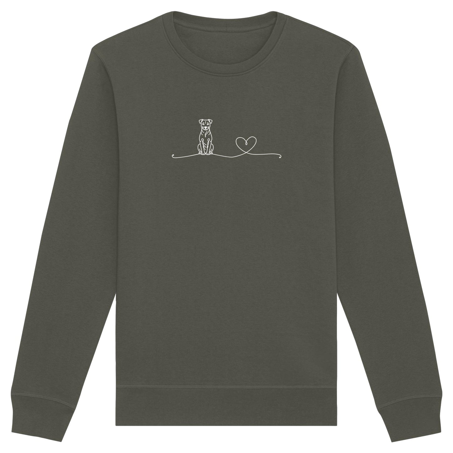 Line Art - Jack Russell mit Herz - Organic Basic Unisex Sweatshirt