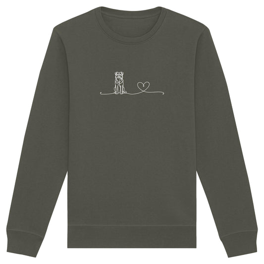 Line Art - Border Collie mit Herz - Organic Basic Unisex Sweatshirt