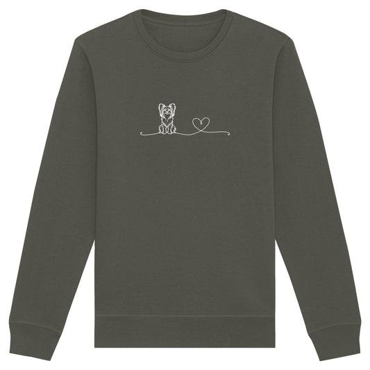 Line Art - Papillon mit Herz - Organic Basic Unisex Sweatshirt