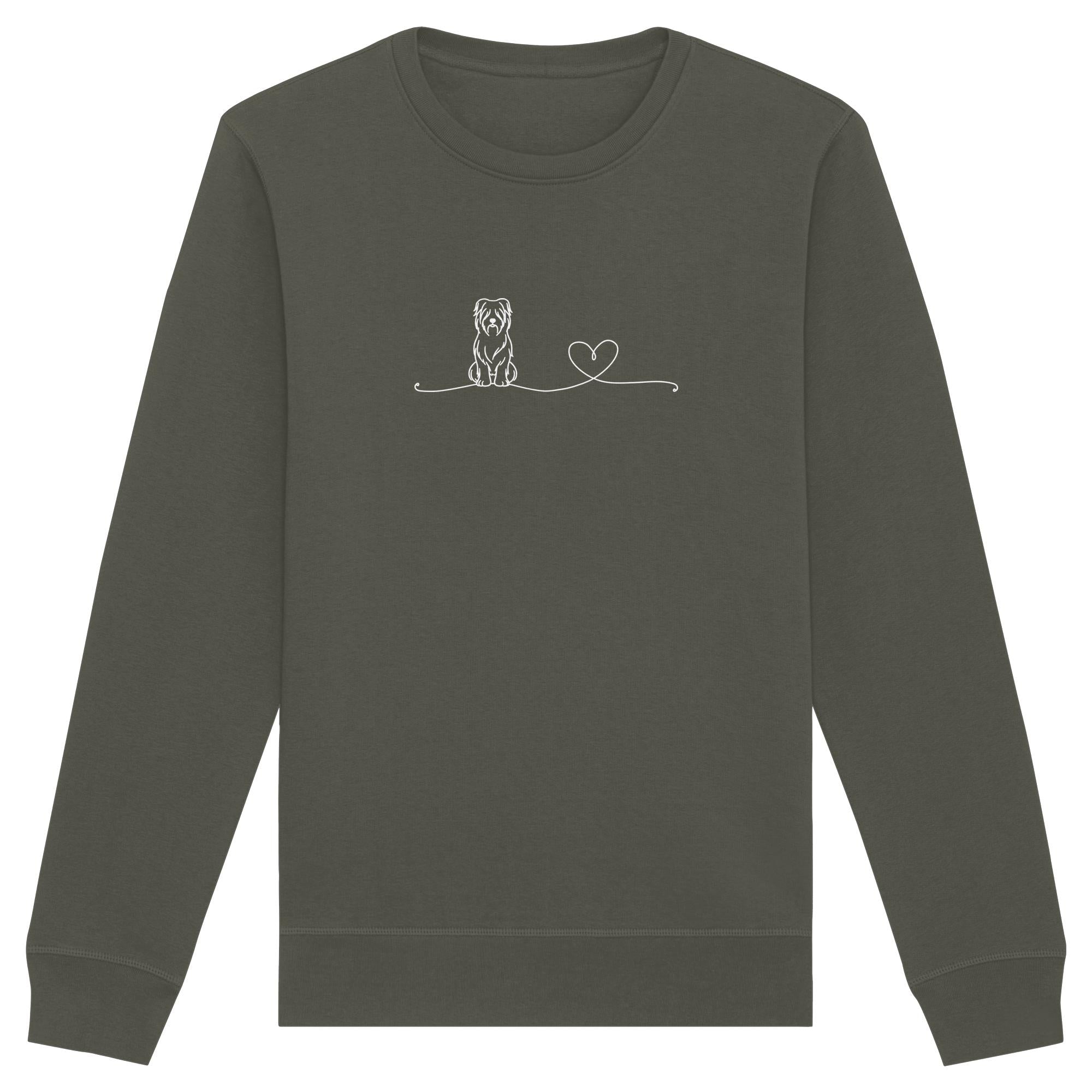 Line Art - Briard mit Herz - Organic Basic Unisex Sweatshirt