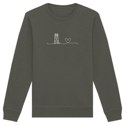 Line Art - Australian Shepherd mit Herz - Organic Basic Unisex Sweatshirt