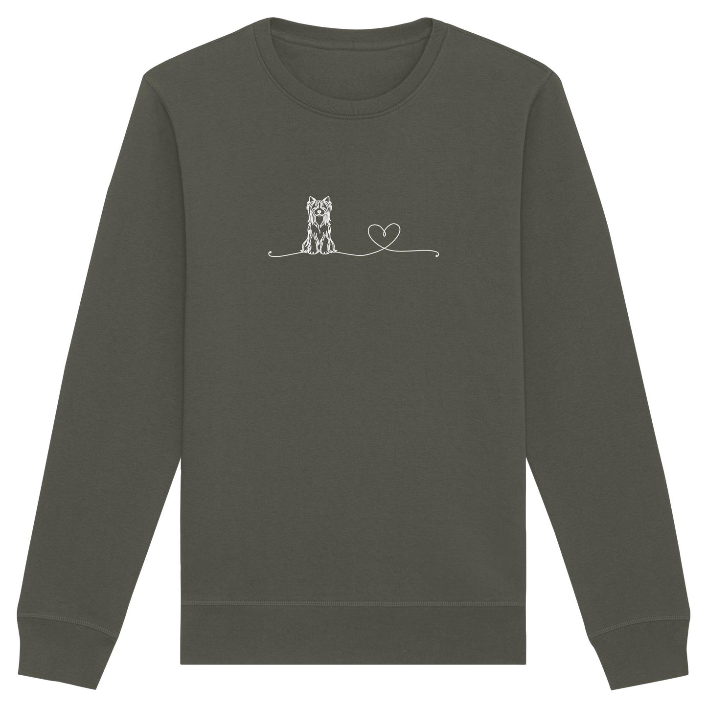 Line Art - Yorkshire Terrier mit Herz - Organic Basic Unisex Sweatshirt