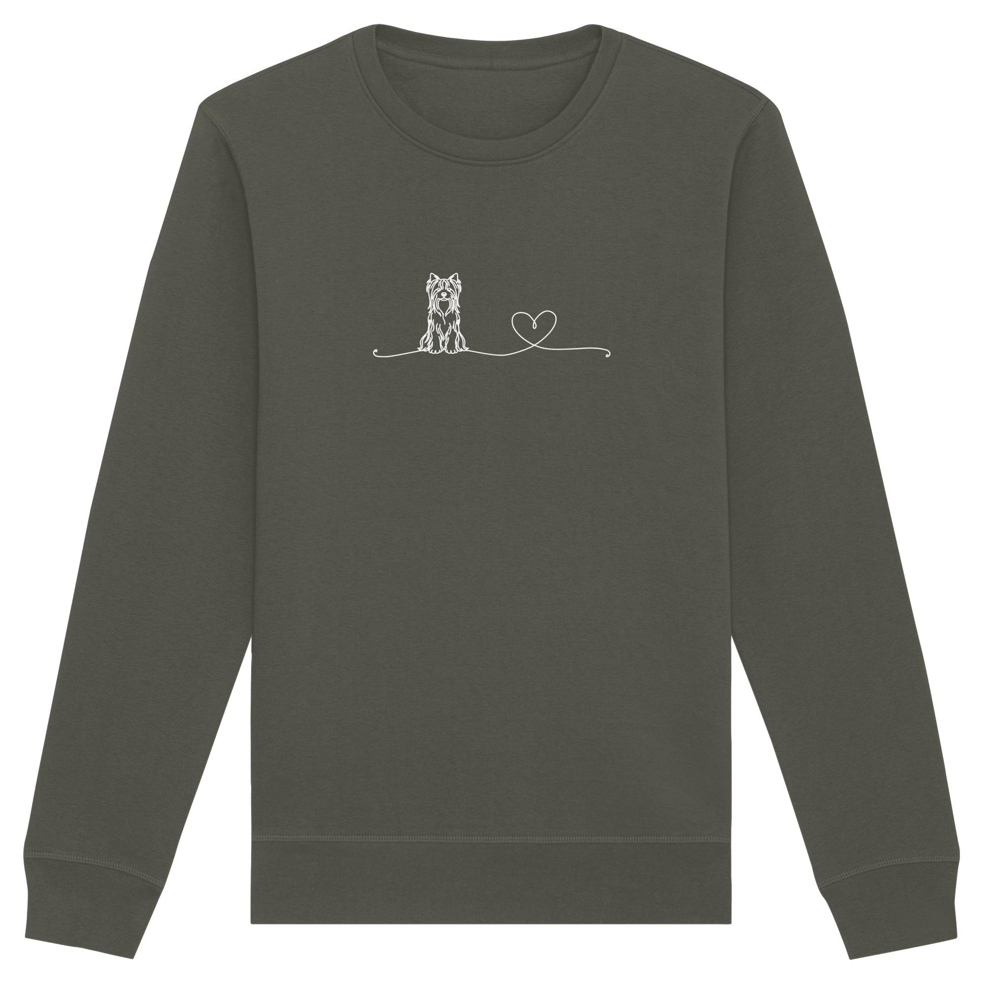 Line Art - Yorkshire Terrier mit Herz - Organic Basic Unisex Sweatshirt