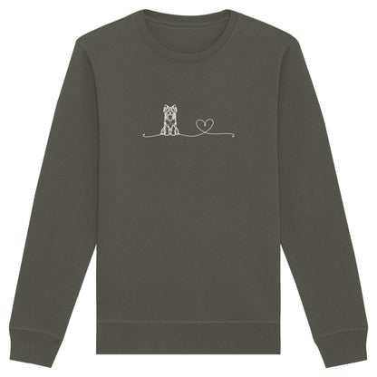 Line Art - Yorkshire Terrier mit Herz - Organic Basic Unisex Sweatshirt
