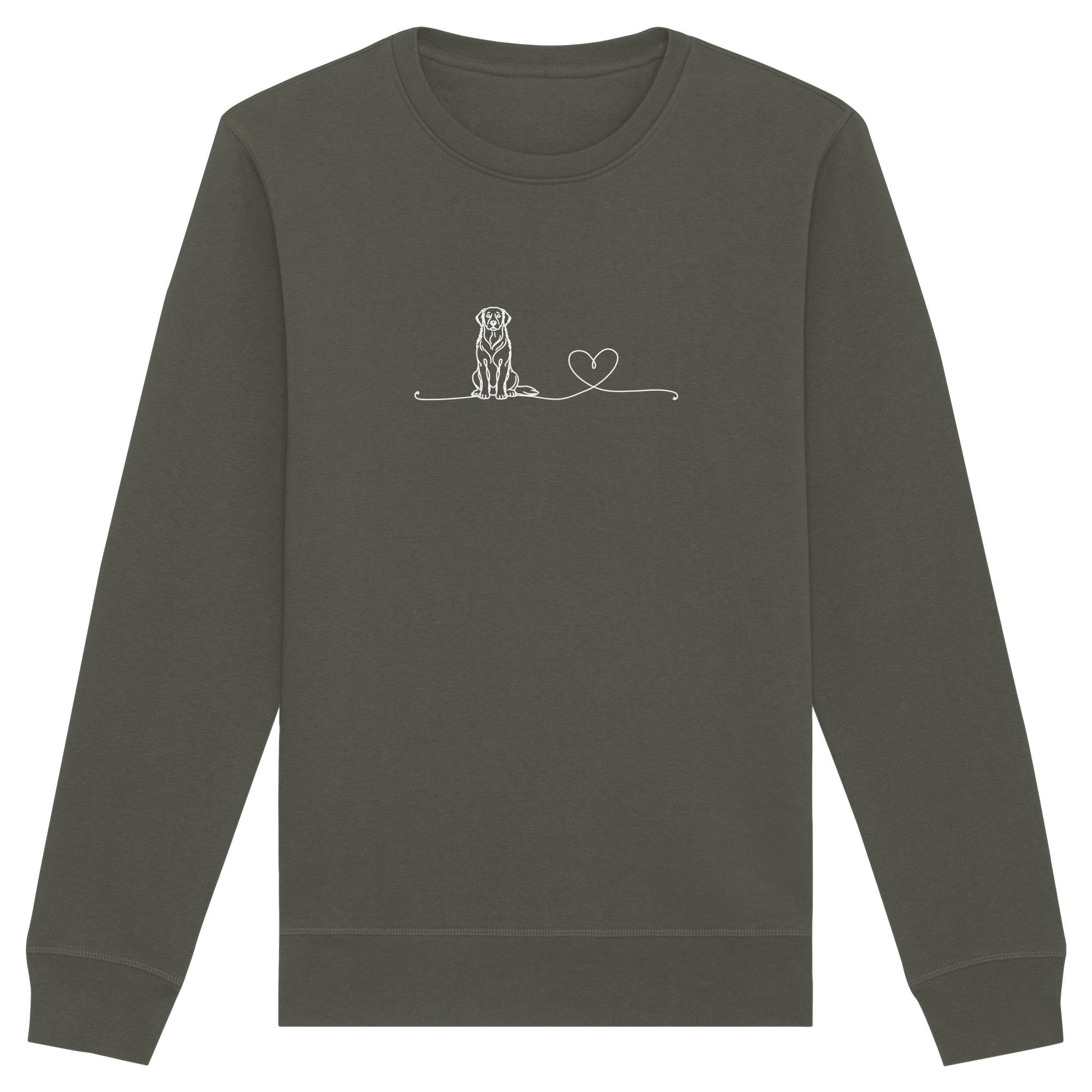 Line Art - Golden Retriever mit Herz - Organic Basic Unisex Sweatshirt