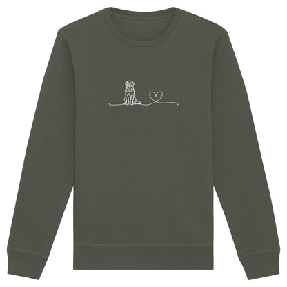 Line Art - Golden Retriever mit Herz - Organic Basic Unisex Sweatshirt