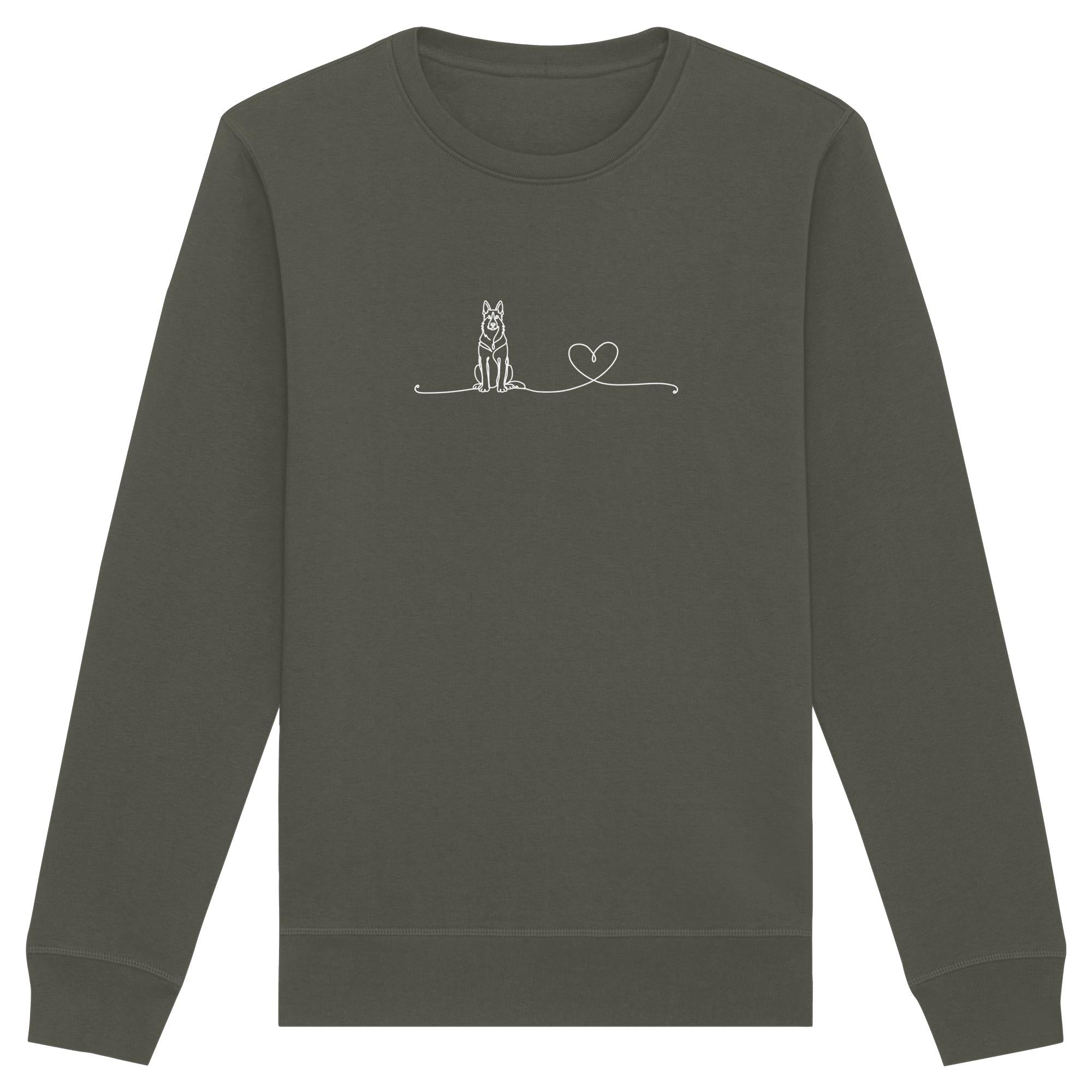 Line Art - Schäferhund mit Herz - Organic Basic Unisex Sweatshirt