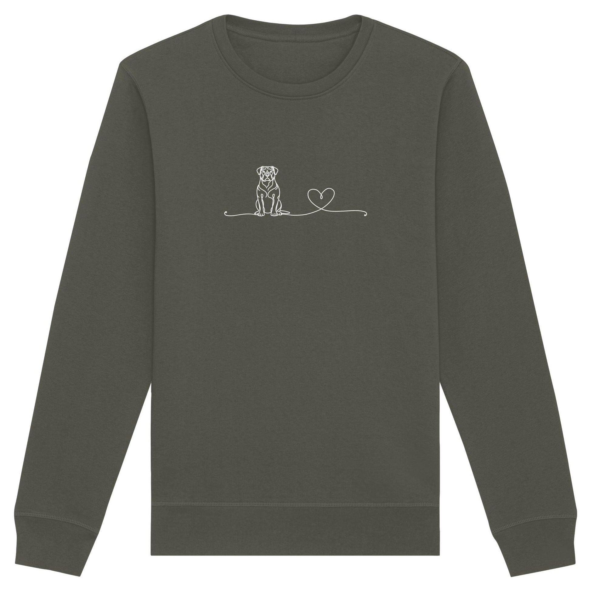 Line Art - American Bully mit Herz - Organic Basic Unisex Sweatshirt
