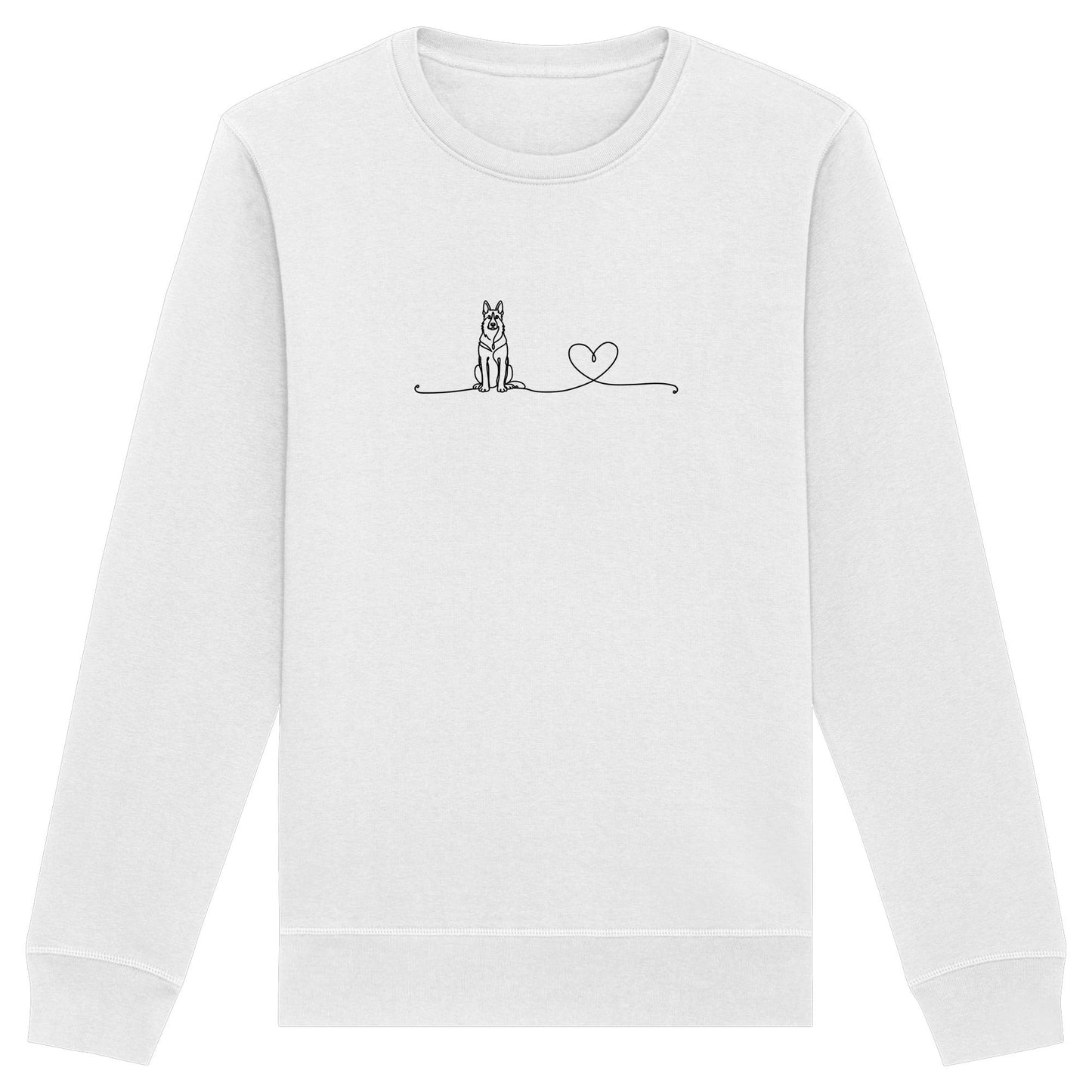 Line Art - Schäferhund mit Herz - Organic Basic Unisex Sweatshirt