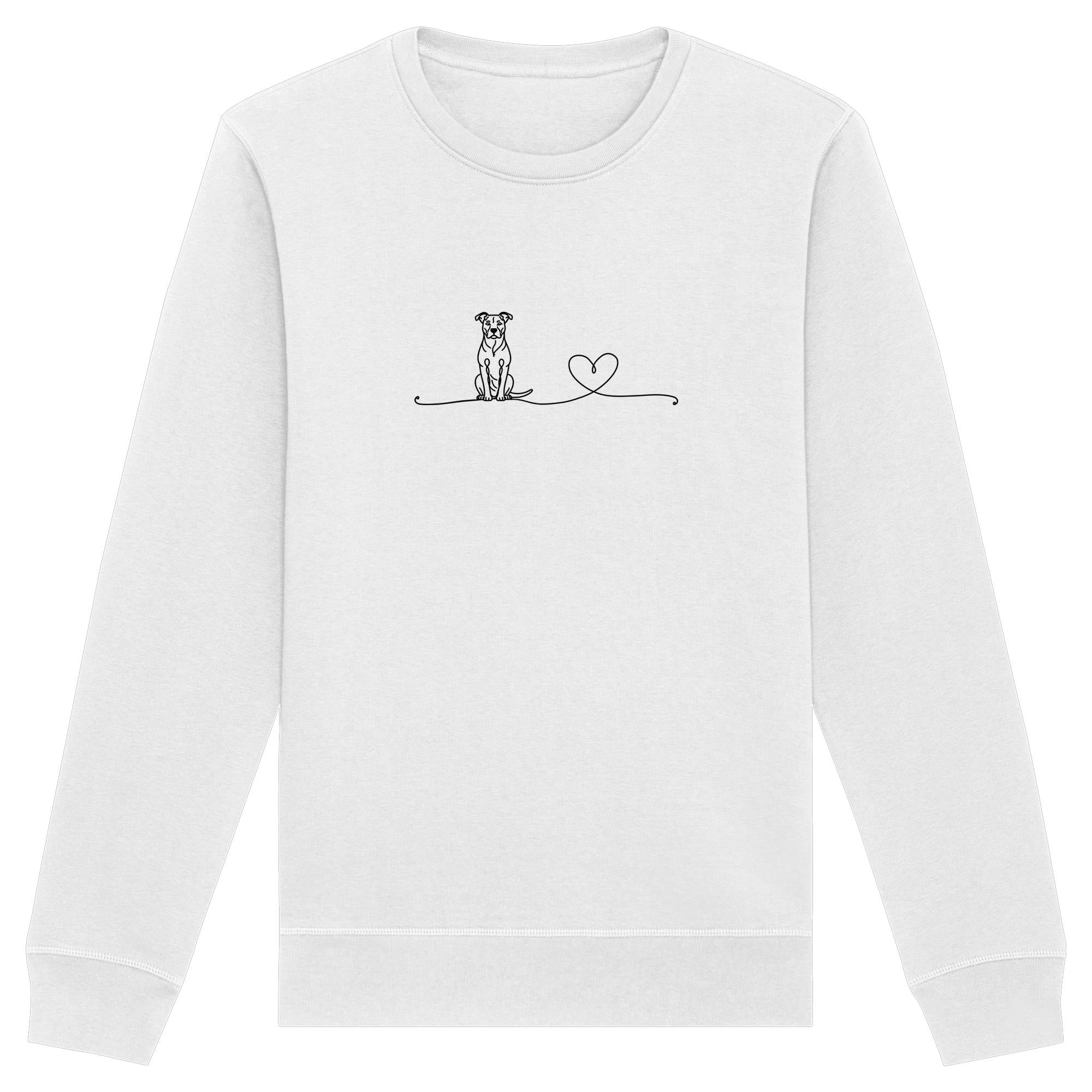 Line Art - American Staffordshire Terrier mit Herz - Organic Basic Unisex Sweatshirt