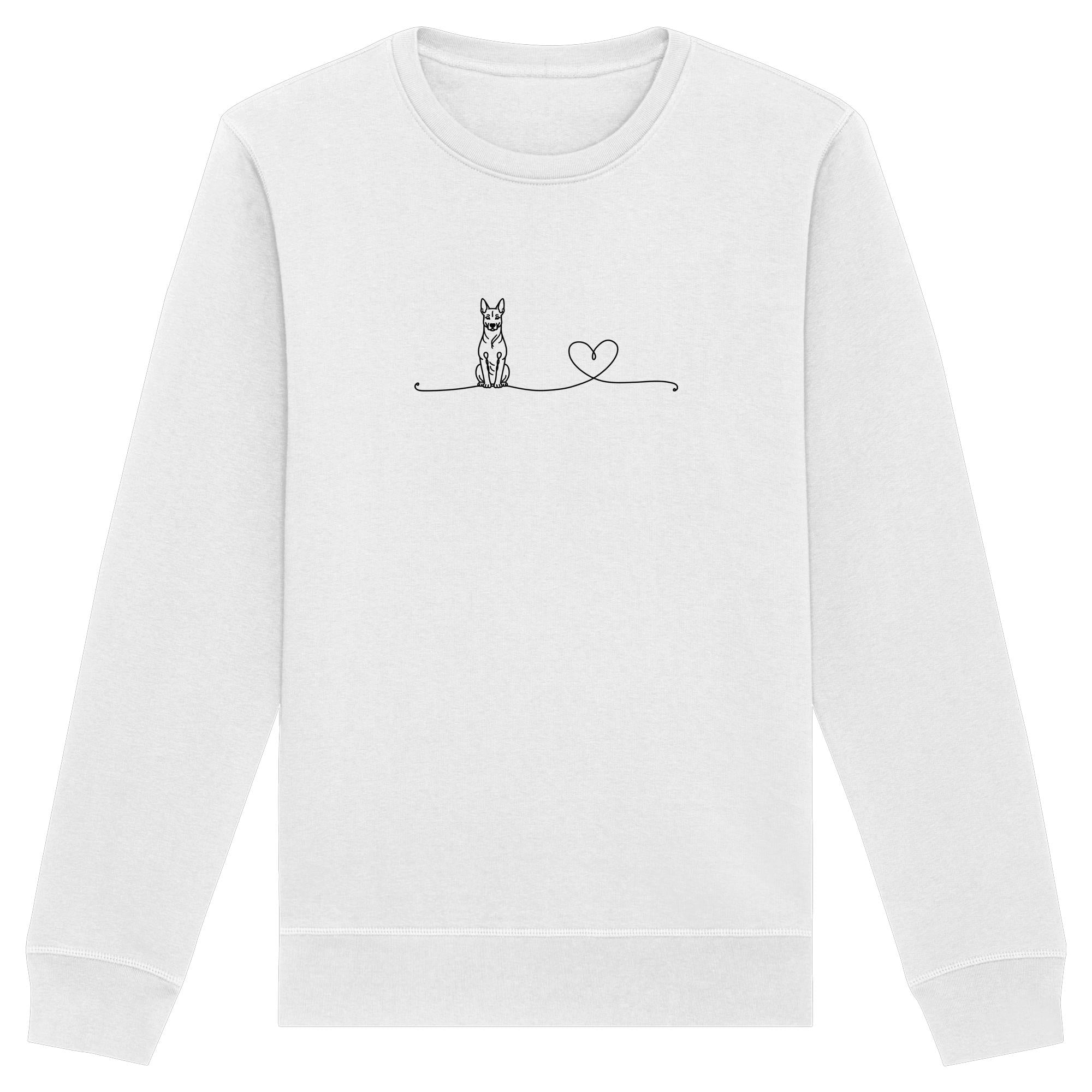 Line Art - Holländischer Schäferhund mit Herz - Organic Basic Unisex Sweatshirt