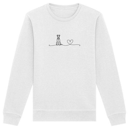 Line Art - Airedale Terrier mit Herz - Organic Basic Unisex Sweatshirt