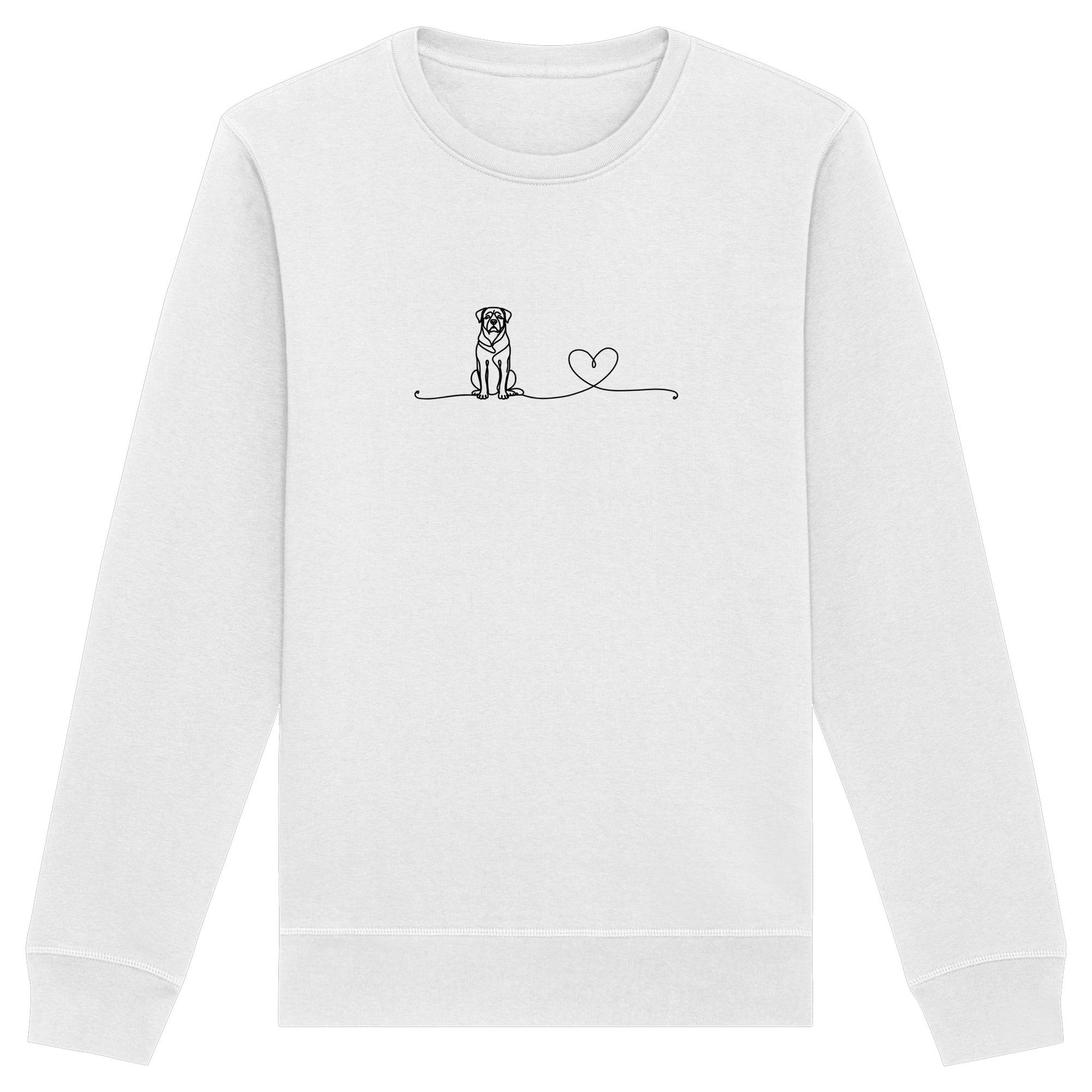 Line Art - Rottweiler mit Herz - Organic Basic Unisex Sweatshirt