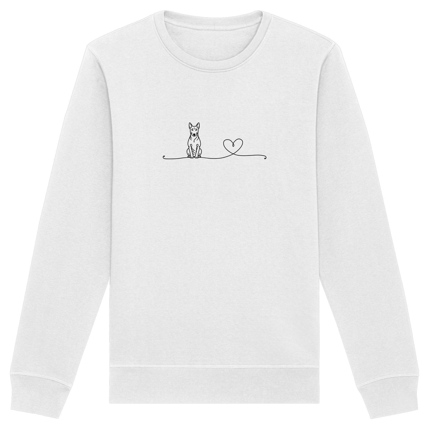 Line Art - Bullterrier mit Herz - Organic Basic Unisex Sweatshirt