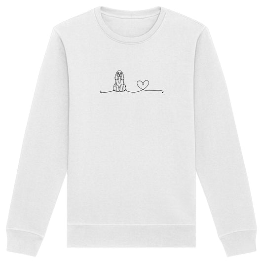 Line Art - American Cocker Spaniel mit Herz - Organic Basic Unisex Sweatshirt