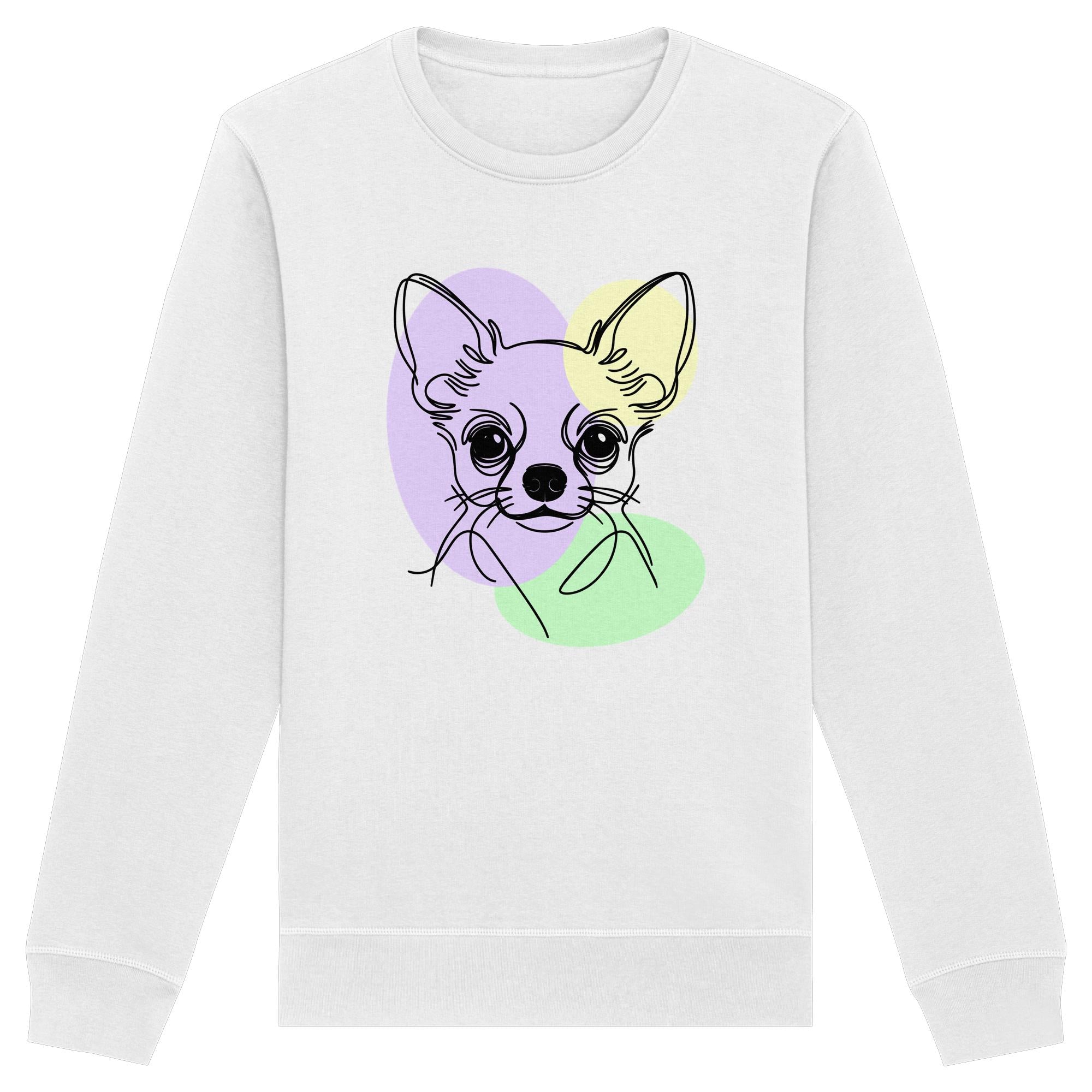 Line Art - Süßer Chihuahua (Kurzhaar) - Organic Basic Unisex Sweatshirt