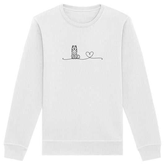 Line Art - Eurasier mit Herz - Organic Basic Unisex Sweatshirt