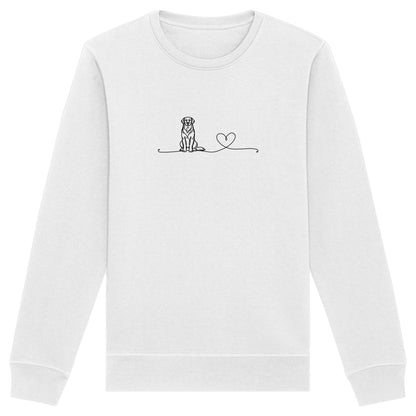 Line Art - Golden Retriever mit Herz - Organic Basic Unisex Sweatshirt