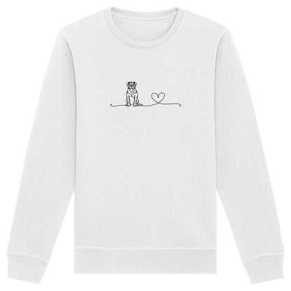 Line Art - American Bully mit Herz - Organic Basic Unisex Sweatshirt