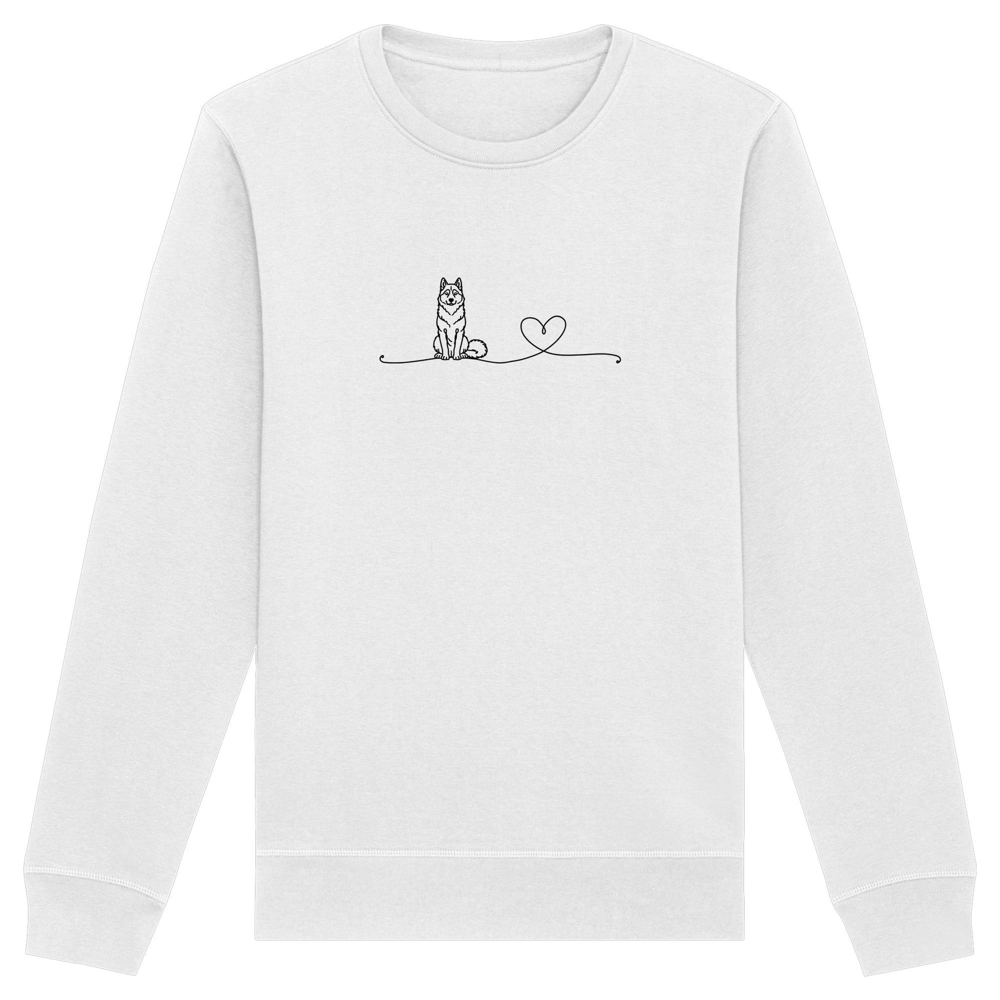 Line Art - Husky mit Herz - Organic Basic Unisex Sweatshirt