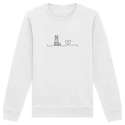 Line Art - Shiba Inu mit Herz - Organic Basic Unisex Sweatshirt