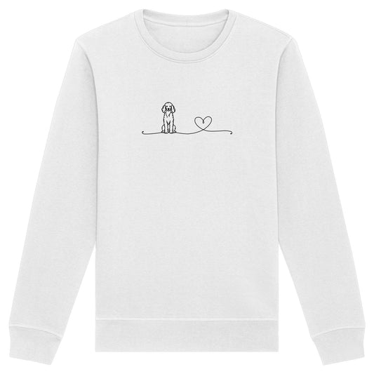 Line Art - Pudel mit Herz - Organic Basic Unisex Sweatshirt