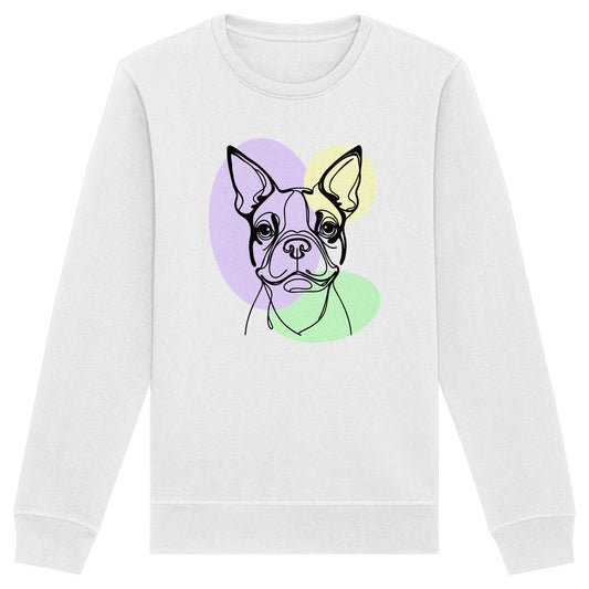 Line Art - Süßer Boston Terrier - Organic Basic Unisex Sweatshirt